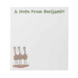 Funny Australian emu trio cartoon illustratie Notitieblok