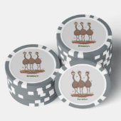 Funny Australian emu trio cartoon illustratie Poker Chips (Opstapeling)