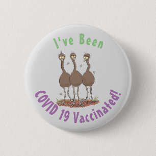 Funny Australian emu trio cartoon illustratie Ronde Button 5,7 Cm