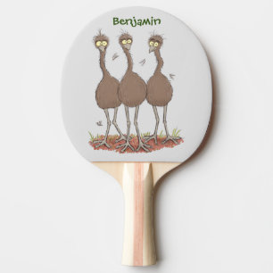 Funny Australian emu trio cartoon illustratie Tafeltennisbatje