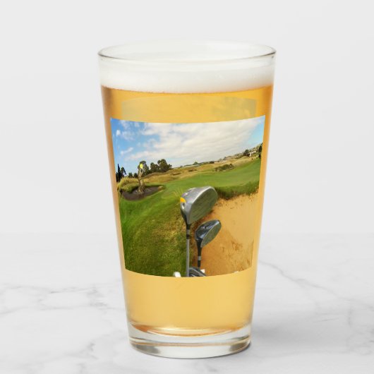 Funny Australian Golf Design, Beer Glass Glas (Voorkant gevuld)