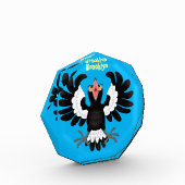 Funny Australian magpie cartoon illustratie Fotoblokken (Links)