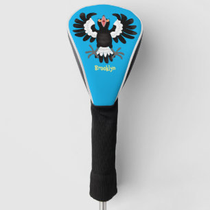 Funny Australian magpie cartoon illustratie Golfheadcover