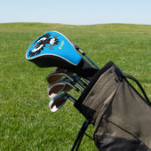 Funny Australian magpie cartoon illustratie Golfheadcover (Insitu)
