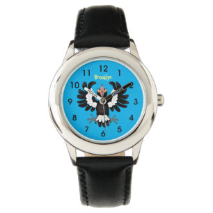 Funny Australian magpie cartoon illustratie Horloge