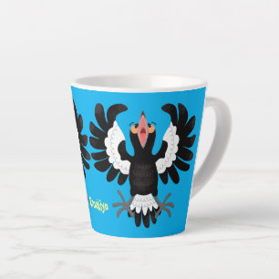 Funny Australian magpie cartoon illustratie Latte Mok