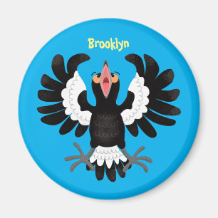 Funny Australian magpie cartoon illustratie Magneet