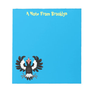 Funny Australian magpie cartoon illustratie Notitieblok