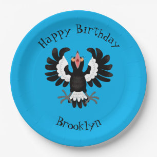 Funny Australian magpie cartoon illustratie Papieren Bordje