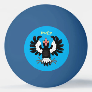 Funny Australian magpie cartoon illustratie Pingpongballen