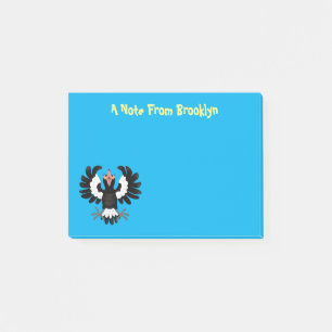 Funny Australian magpie cartoon illustratie Post-it® Notes