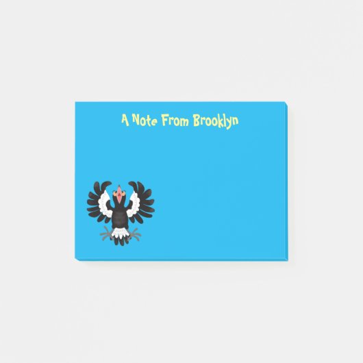 Funny Australian magpie cartoon illustratie Post-it® Notes (Voorkant)