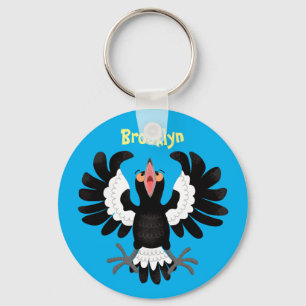 Funny Australian magpie cartoon illustratie Sleutelhanger