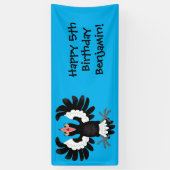 Funny Australian magpie cartoon illustratie Spandoek (Verticaal)