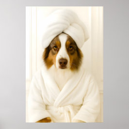 Funny Australian Shepherd Bathroom Print