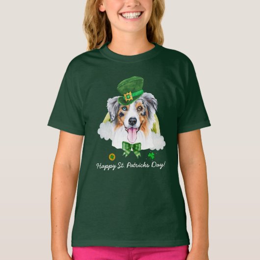 Funny Australian Shepherd Gold St. Patricks Day T-shirt (Voorkant)
