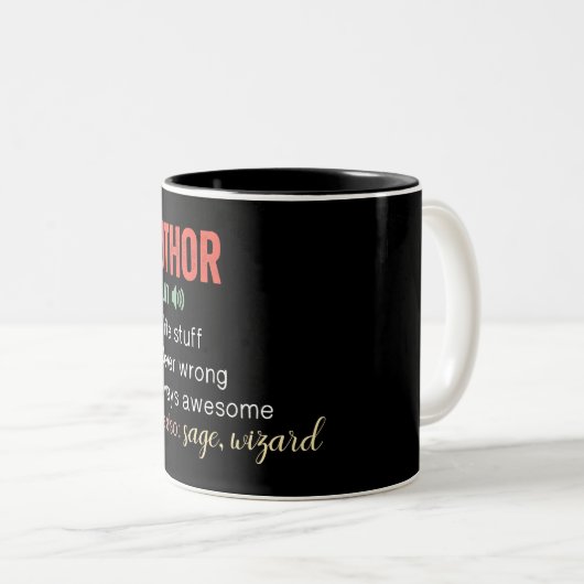 Funny Author Definition Two-Tone Coffee Mok (Voorkant rechts)
