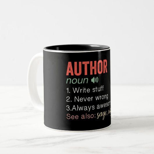 Funny Author Definition Two-Tone Coffee Mok (Voorkant links)