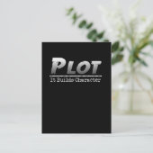 Funny Author Writer Pun Plot it Builder Character Briefkaart (Staand voorkant)