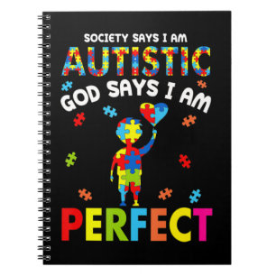 Funny Autism citeert: "Society zegt dat ik autisti Notitieboek