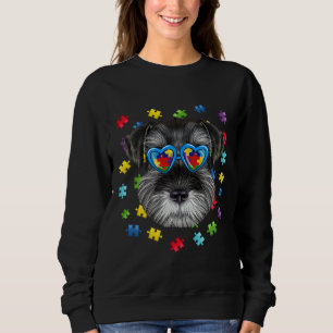 Funny Autism Schnauzer Dog Puzzle Sunglazen Boys Trui