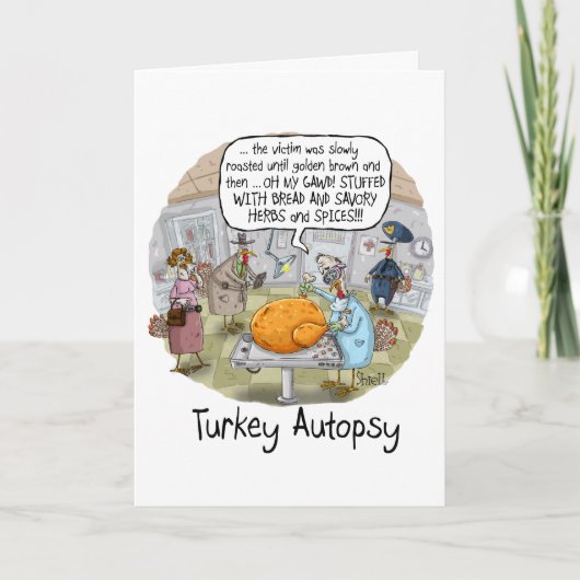 FUNNY AUTOPSY THANKSGIVING KAART en GIFT (Voorkant)