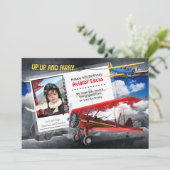 Funny Aviator Plane carte d'anniversaire (Debout devant)