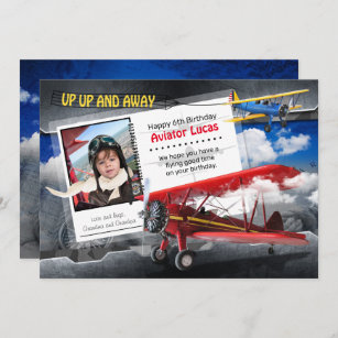 Funny Aviator Plane carte d'anniversaire