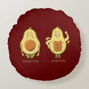 Funny Avocado, Cute Fruit Meme Rond Kussen
