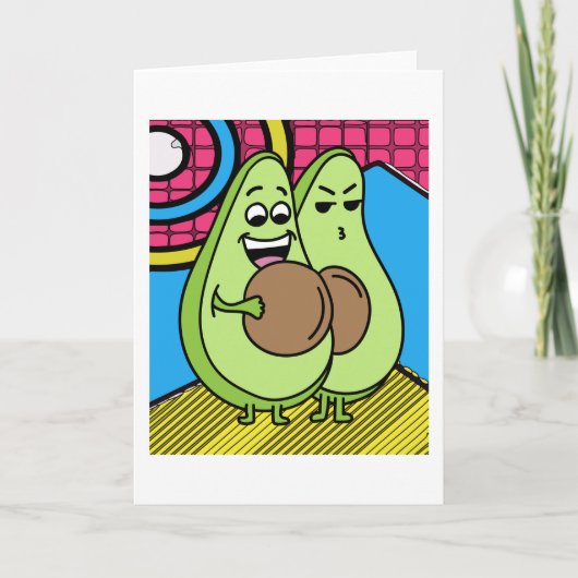 Funny Avocado Fruit Kaart (Voorkant)