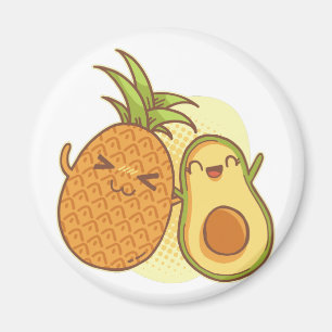 Funny Avocado Pineapple Best Friends BFF Kawaii Magneet