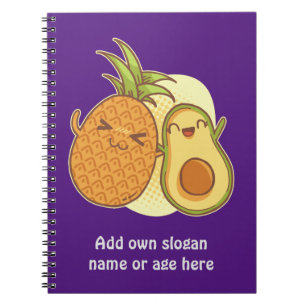 Funny Avocado Pineapple Best Friends BFF Kawaii Notitieboek