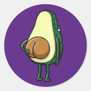 Funny Avocado Ronde Sticker