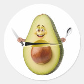 Funny Avocado Stickers, Guacamole Stickers (Devant)