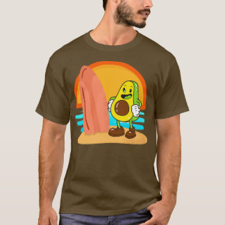 Funny Avocado Surfing 64 T-shirt