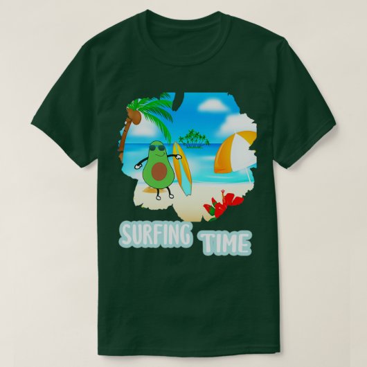 Funny Avocado Surfing Gift for Vegan2 T-shirt (Design voorkant)