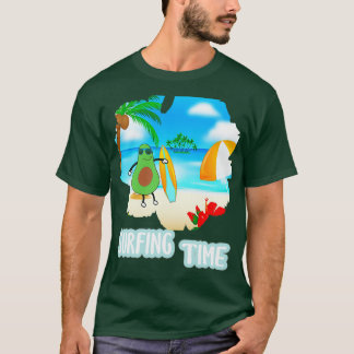Funny Avocado Surfing Gift for Vegan2 T-shirt