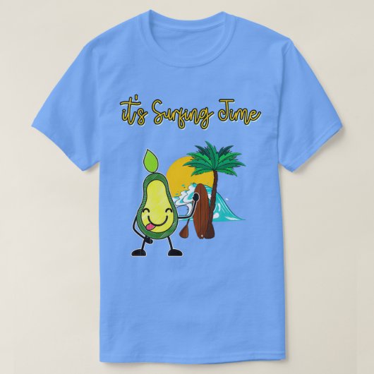 Funny Avocado Surfing Itx27s Surfing Time 2 T-shirt (Design voorkant)