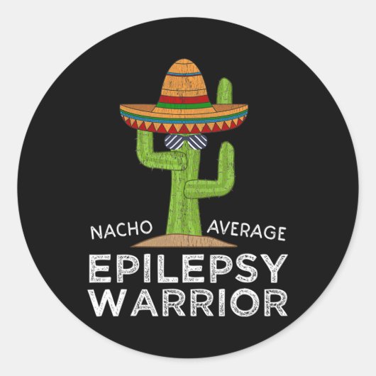 Funny Awareness Epilepsy Warrior Ronde Sticker (Voorkant)