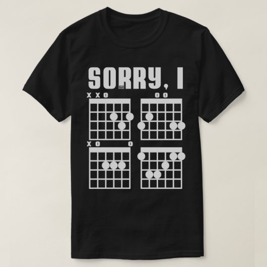 Funny Awesome Hidden Message Sorry, I DGAF Guitar  T-shirt (Design voorkant)