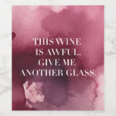 Funny "Awful Wine" étiquette inspiré du Rose Moira (Étiquettes simples)