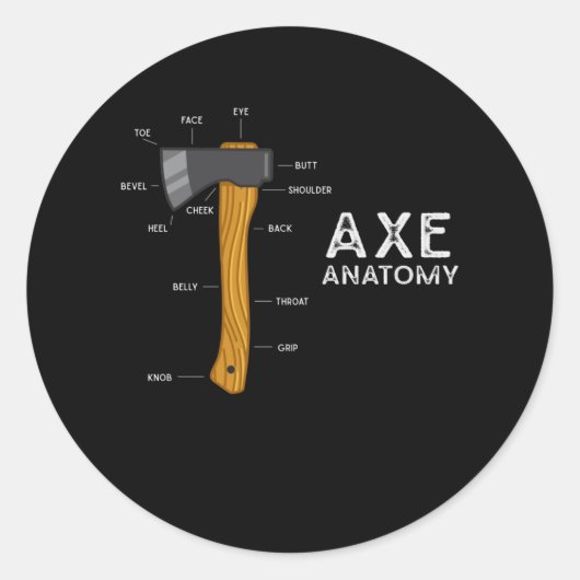 Funny Ax Humor Hatchet Woodworking Ax Throwing Ronde Sticker (Voorkant)