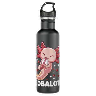 Funny Axolotl Bobalotl Boba Tea Bubble Milk Kawaii Waterfles
