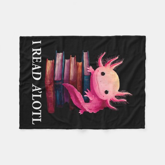 Funny Axolotl Book Lover Librarian Reading Library Fleece Deken (Voorkant (Horizontaal))