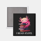 Funny Axolotl Book Lover Librarian Reading Library Magneet (Voorkant / Achterkant)
