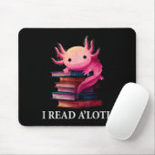 Funny Axolotl Book Lover Librarian Reading Library Muismat (Met muis)