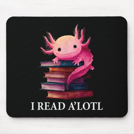 Funny Axolotl Book Lover Librarian Reading Library Muismat (Voorkant)