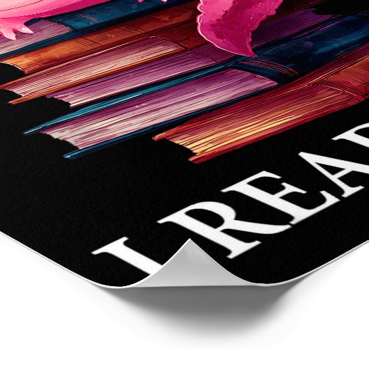 Funny Axolotl Book Lover Librarian Reading Library Poster (Hoek)