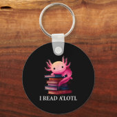 Funny Axolotl Book Lover Librarian Reading Library Sleutelhanger (Voorkant)