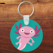 Funny Axolotl Illustratie Sleutelhanger (Voorkant)